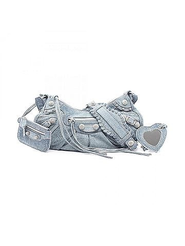 Balenciaga Balenciaga LE CAGOLE Rhinestone Shoulder Bag/Handbag, Denim, Women's, Blue, 6713072109U4715 (view 1)