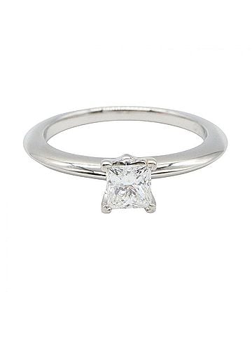 Tiffany & Co. Tiffany & Co. Square Princess Diamond Ring - Platinum (Pt950) Women's Silver/Clear Tone (view 2)