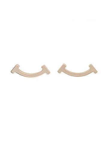 Tiffany & Co. Tiffany & Co. T Smile Mini Earrings, 18K Pink Gold (PG), Women's Gold-Tone Earrings (view 1)