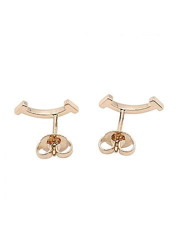 Tiffany & Co. Tiffany & Co. T Smile Mini Earrings, 18K Pink Gold (PG), Women's Gold-Tone Earrings (view 2)