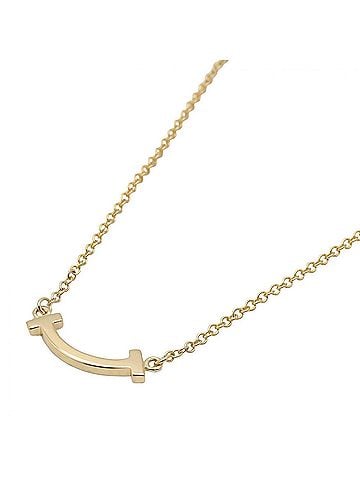 Tiffany & Co. Tiffany & Co. T Smile Mini Necklace, 18K (Yellow Gold), Gold Tone, for Men and Women (view 1)