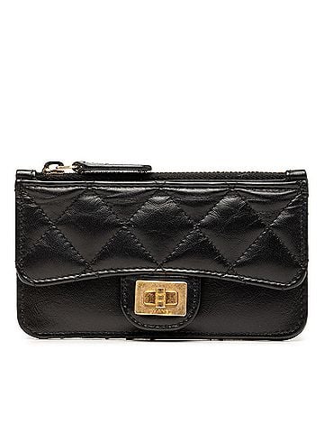 Chanel Chanel Matelassé Wallet/Coin Purse, Black Lambskin, Women's. (view 1)
