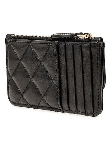 Chanel Chanel Matelassé Wallet/Coin Purse, Black Lambskin, Women's. (view 2)