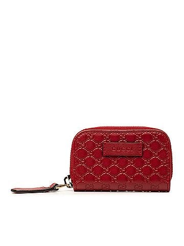Gucci Gucci Microguccissima Wallet/Coin Case 449896 Red Leather Women's GUCCI (view 1)