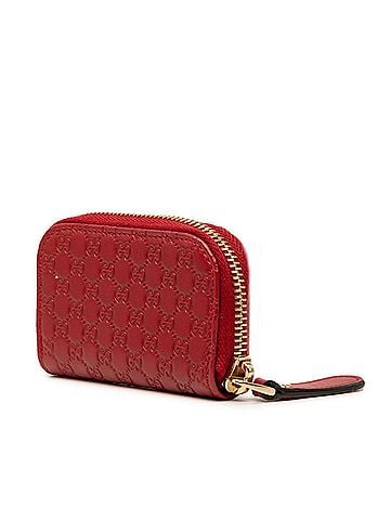 Gucci Gucci Microguccissima Wallet/Coin Case 449896 Red Leather Women's GUCCI (view 2)