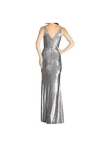 Dress the Population Dress the Population Jordan Sequin Gown Gunmetal  Cocktail Dress (view 2)