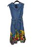 ModCloth Floral Graphic Green Blue Casual Dress Size M - photo 1