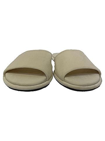 The Row  The Row Canal Slippers in Ivory Velvet (view 2)