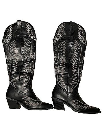 ASOS Chester Contrast Stitch Western Wide Fit Boots (view 1)