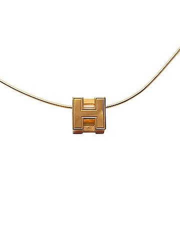 Hermès Hermes Cage d'H H-Cube Necklace, Gold Orange Plated Enamel, Women's HERMES (view 2)