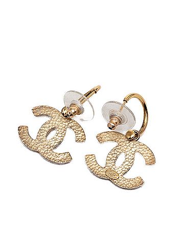 Chanel Chanel Coco Mark Glitter Swing Earrings, 05A Engraving, Gold Plated, Women's CHANEL (view 2)