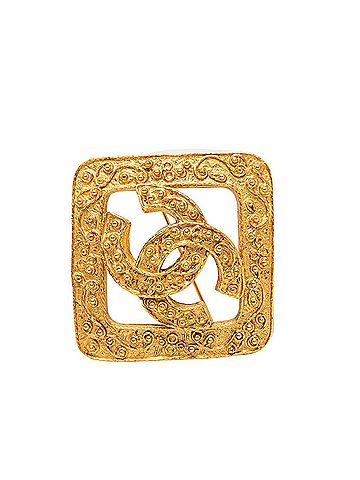 Chanel Chanel Coco Mark Vintage Brooch, Gold Plated, Women's CHANEL (view 1)