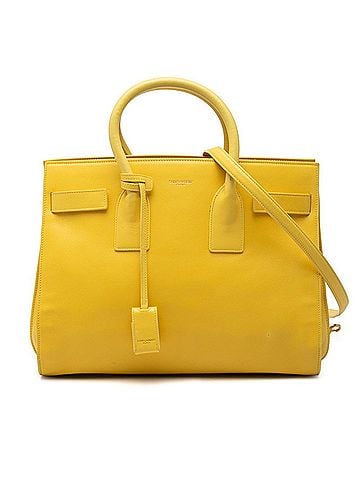 Saint Laurent Saint Laurent Sac de Jour Mini Handbag Shoulder Bag 2WAY 324823 Yellow Leather Women's SAINT LAURENT (view 1)