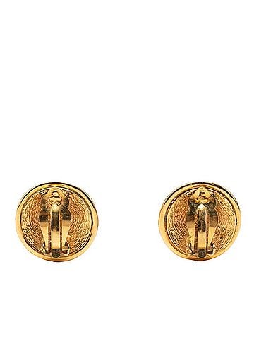 Chanel Chanel Vintage Coco Mark Earrings 93P Gold Plated Women's CHANEL (view 2)