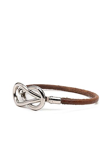 Hermès Hermes Atame Bracelet, Brown Silver Metal Leather, Women's HERMES (view 2)
