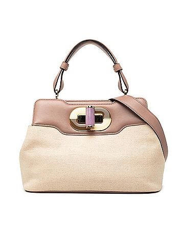Bvlgari BVLGARI Isabella Rossellini Handbag/Shoulder Bag, 2-Way, Purple/Beige Leather/Canvas, Women's. (view 1)