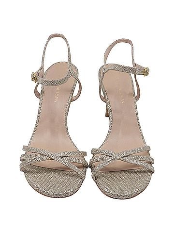 Stuart Weitzman  Stuart Weitzman Starla 80 Ankle Strap Sandals in Gold Glitter (view 2)