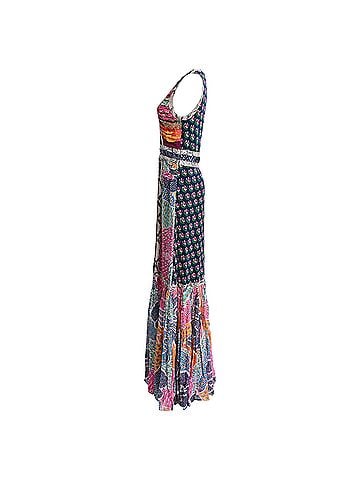 Diane von Furstenberg  Diane Von Furstenberg Patchwork Accent Maxi Dress in Multicolor Silk (view 2)