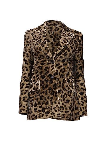 Chloé Chloé Leopard-Print Single-Breasted Jacket in Animal Print Cotton (view 1)