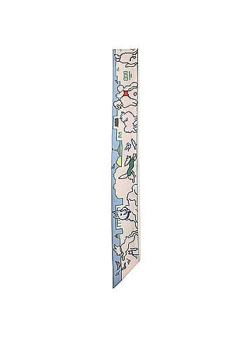 Hermès  Hermès Les Chiens Parisiens Twill Scarf in Multicolor Silk (view 1)