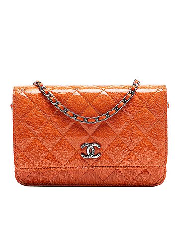 Chanel Paris Dallas CC Quilted Patent Goatskin Wallet on Chain (view 1)