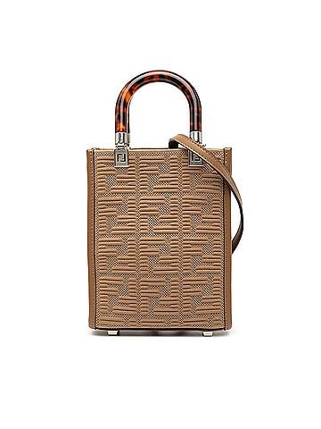Fendi Mini Zucca Embossed Technical Fabric  Sunshine Shopper Tote (view 1)