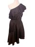 Likely 100% Polyester 97% Polyester 3% Spandex Solid Black Cocktail Dress Size 4 - photo 1