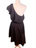 Likely 100% Polyester 97% Polyester 3% Spandex Solid Black Cocktail Dress Size 4 - photo 2