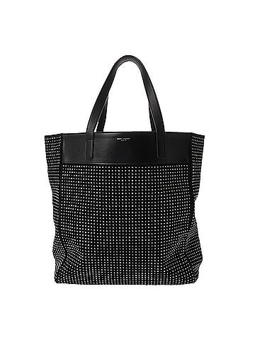 Saint Laurent SAINT LAURENT Studded Tote Bag, Black, 333099, Women's Leather AB Rank, Used, Ginzo (view 2)