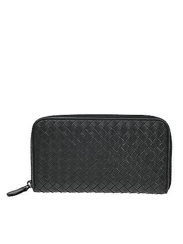 Bottega Veneta Intrecciato Long Zip  Wallet Leather Black Leather Wallets Accessory (view 1)