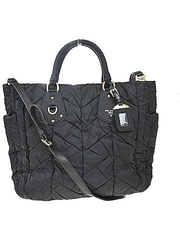 Prada Convertible Side Pocket Tote Chevron Tessuto Black Nylon Tote Bag Bag (view 1)