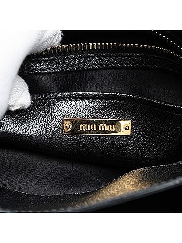 Miu Miu Bicolor Goatskin Madras Satchel (view 2)