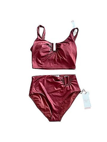 Calia by Carrie Underwood U-Bar long line bikini top and high waist bottoms Two Piece Swimsuit (view 1)