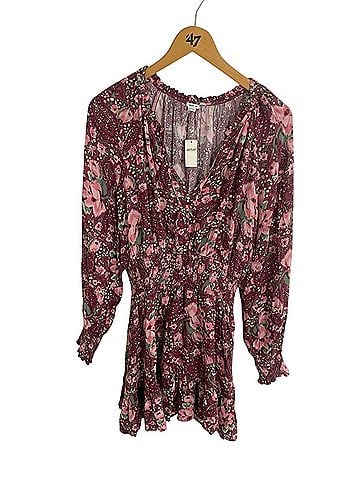 Aerie Long Sleeve Floral V neck Sundress  Casual Dress (view 1)