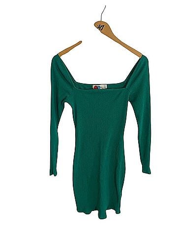 FP BEACH Women's green Long sleeve Ribbed Body Con Dress Casual Dress (view 1)