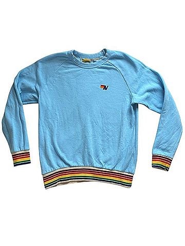 Aviator Nation Rainbow Rib Crew Sweatshirt Casual Sweaters (view 1)