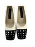 Renzo 100% Leather Polka Dots White Black Heels Size 6 1/2 - photo 1