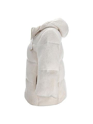 Herno Herno Faux Fur Hooded Puffer Jacket in White Acrylic (view 2)