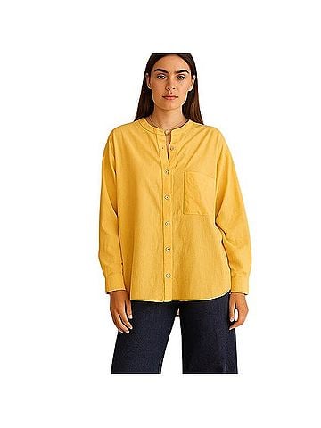 DONNI Mandarin Collar Long Sleeve T-Shirt (view 1)