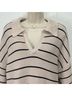 Pistola 100% Cotton Stripes Tan Blue Pullover Sweater Size L - photo 11