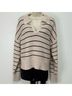 Pistola 100% Cotton Stripes Tan Blue Pullover Sweater Size L - photo 4