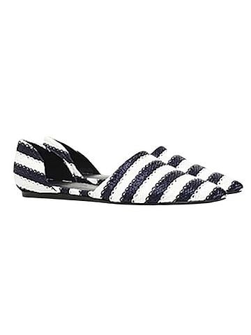 Jenni Kayne Raffia Pointed Toe Striped D'Orsay Flats Flats (view 2)