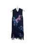 DKNY 100% Polyester Floral Blue Purple Casual Dress Size 2 - photo 1