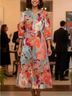 Etcetera Floral Pink Orange Active Dress Size 10 - photo 3
