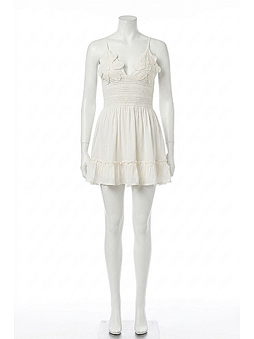 Vintage Havana Betsy V-Neck Mini Dress in White (view 1)