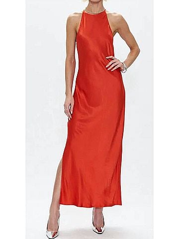Pistola Kristi Halter Slip Dress in Poppy (view 2)