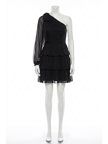 Ulla Johnson Leah One-Shoulder Mini Dress in Midnight (view 1)