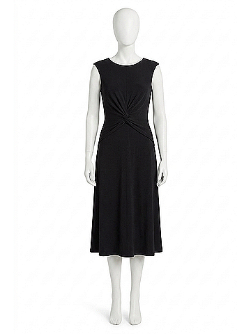 Ralph Lauren Twist Front Jersey Dress in Black (view 1)