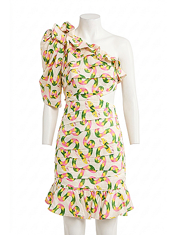 ALEMAIS Seeker One Shoulder Mini Dress in Multi (view 1)