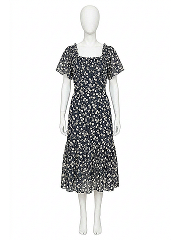 Sea New York Short Sleeve Midi Dress in Cherie Print (view 1)